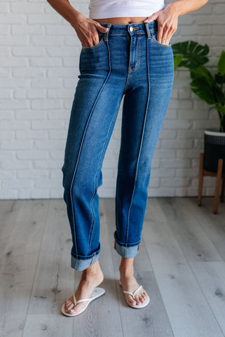 Katrina High Waist Distressed Denim Trousers
