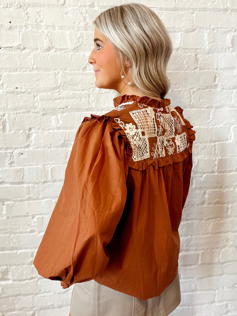 Maple Ruffle Top- Pumpkin