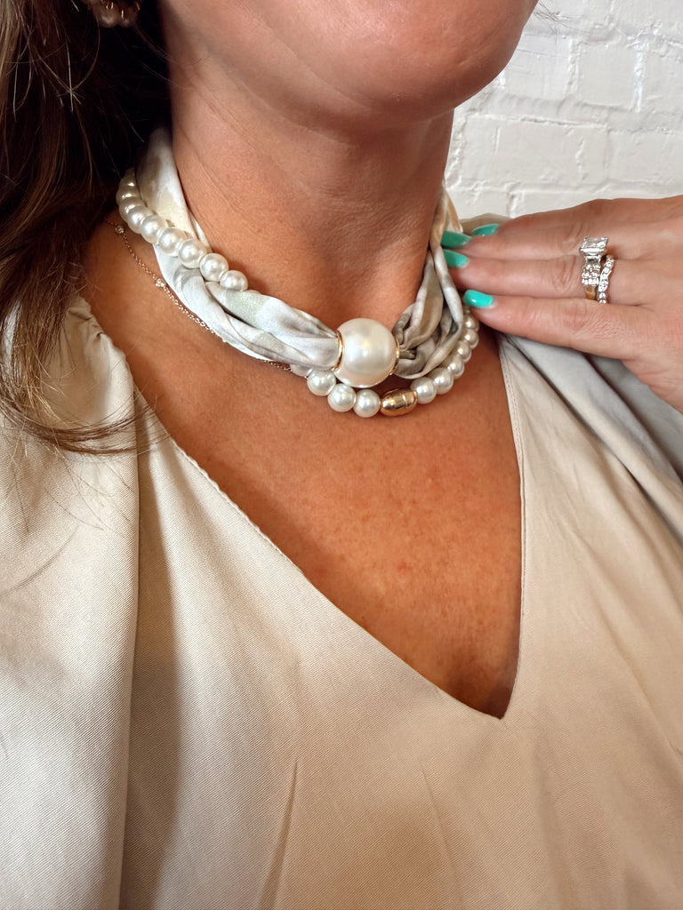 Pearl Wrap Scarf Mint