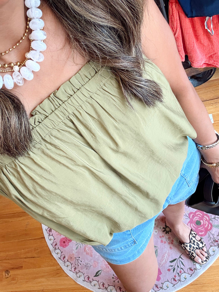 Summer Bubble Top - Olive