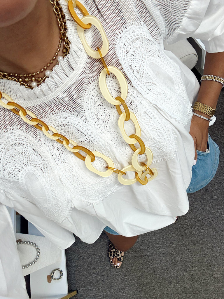 Let's Link Up Necklace Yellow