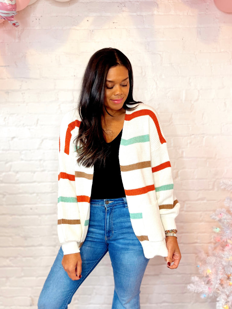 Walk The Line Cable Knit Cardigan