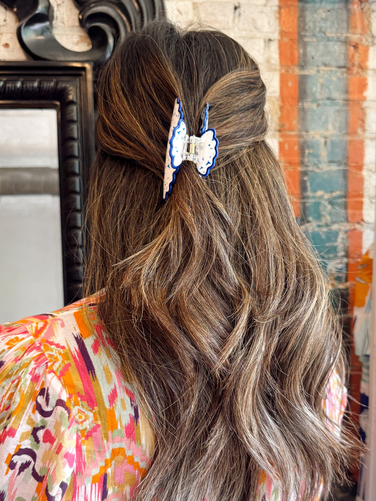 Porcelain Print Hair Claw