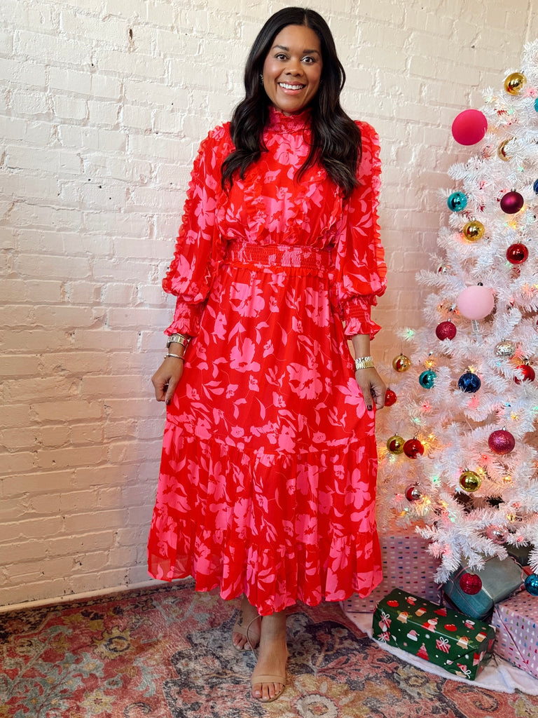 Frilly Flora Maxi Dress