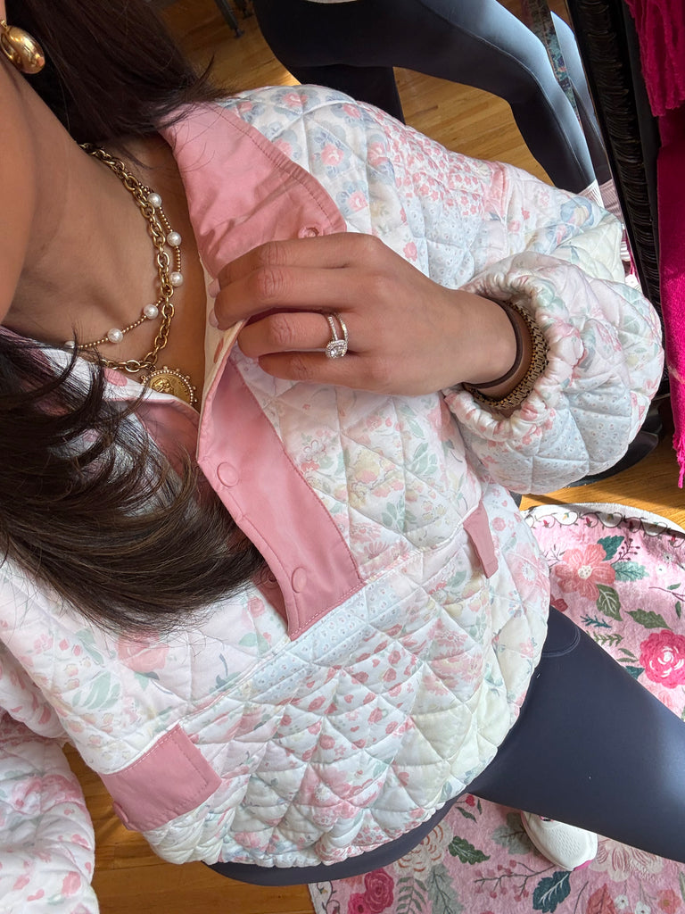 Hydrangea House Quilted Pullover