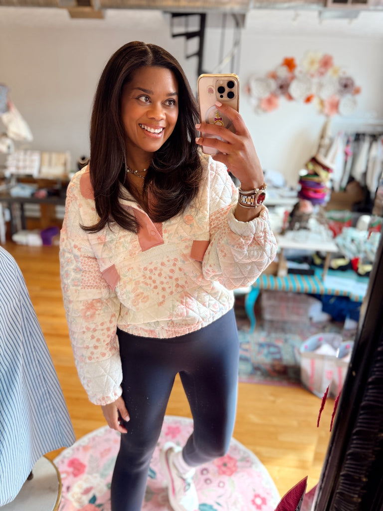 Hydrangea House Quilted Pullover