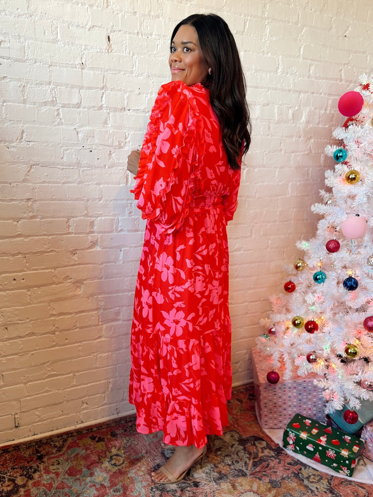 Frilly Flora Maxi Dress