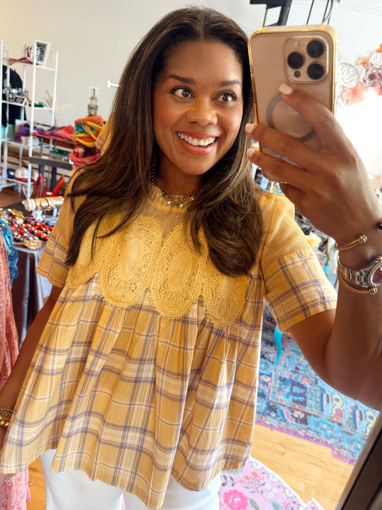 Cher Plaid Top