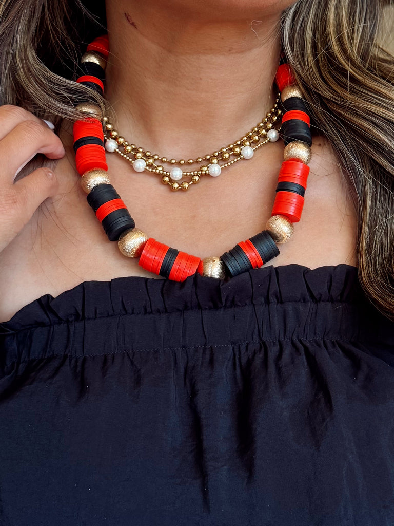 School Spirit Necklace - Red