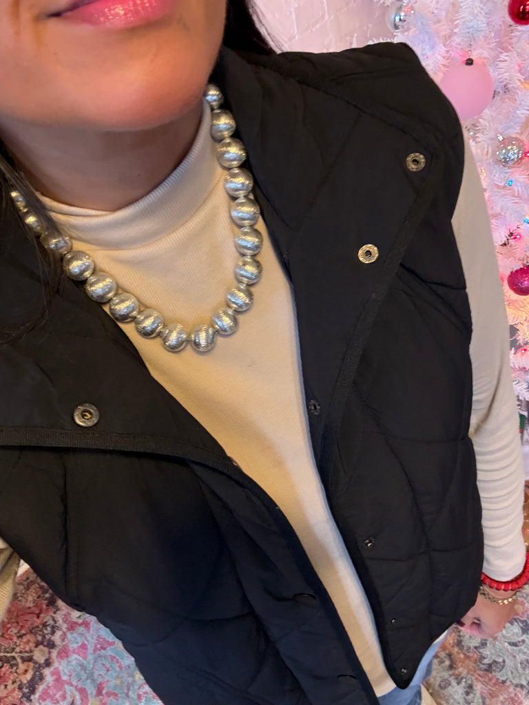 Charlotte Ball Necklace Silver