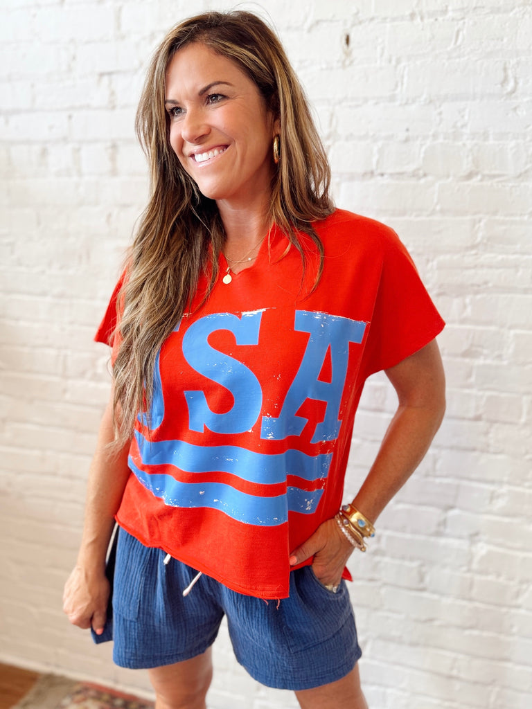 Vintage USA Top Red