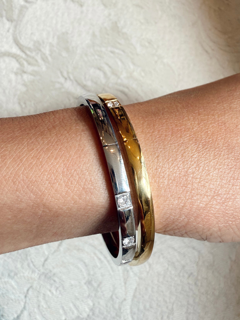 CZ Hinge Bangle - Gold
