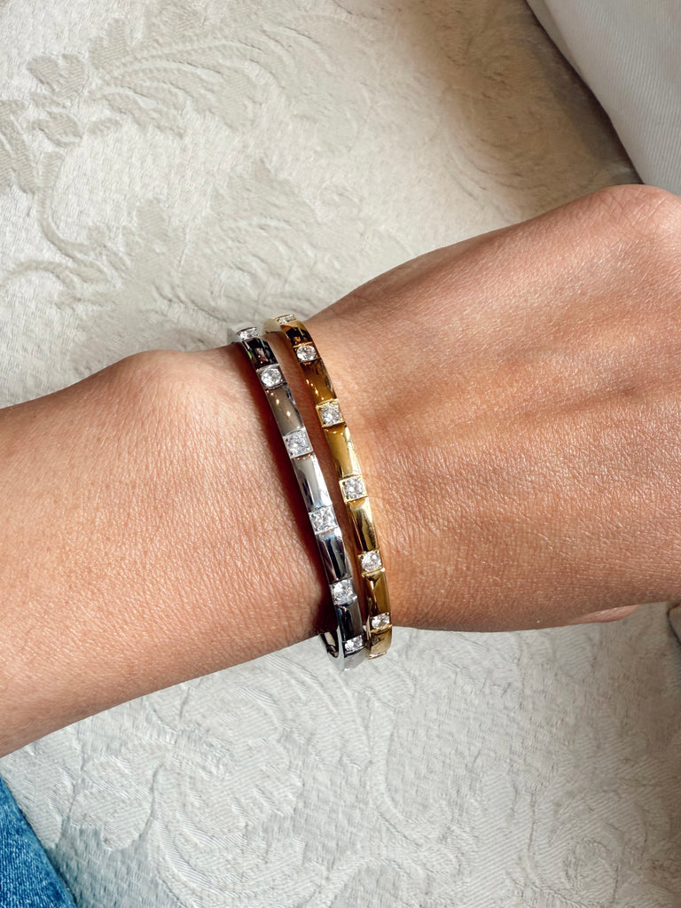 CZ Hinge Bangle - Gold