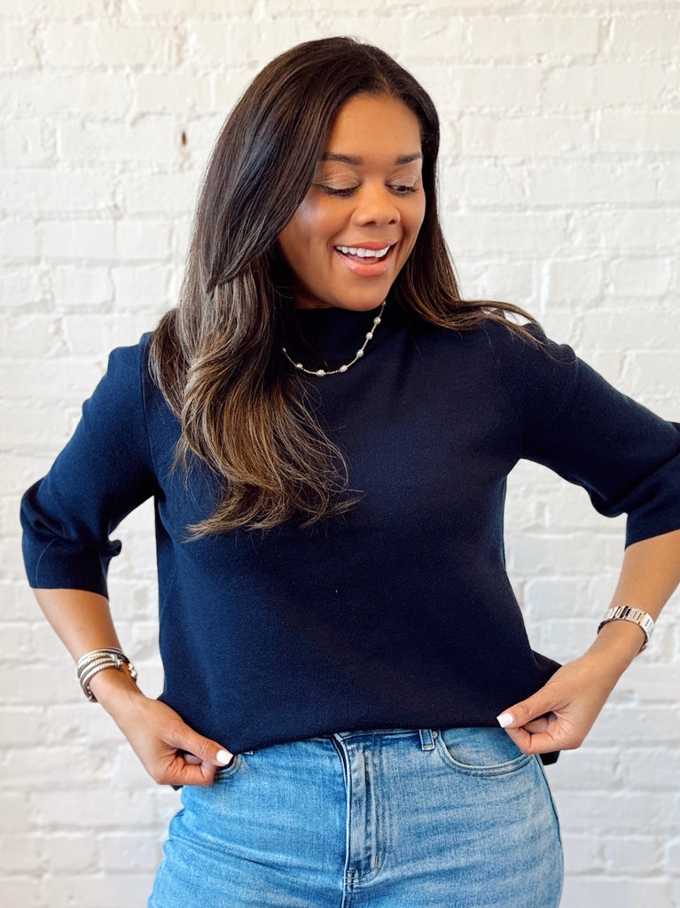 Agnes Knit Sweater - Navy