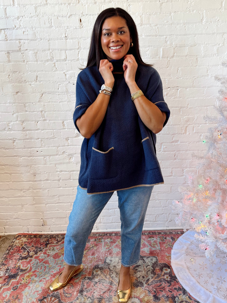 Fireside Poncho Navy