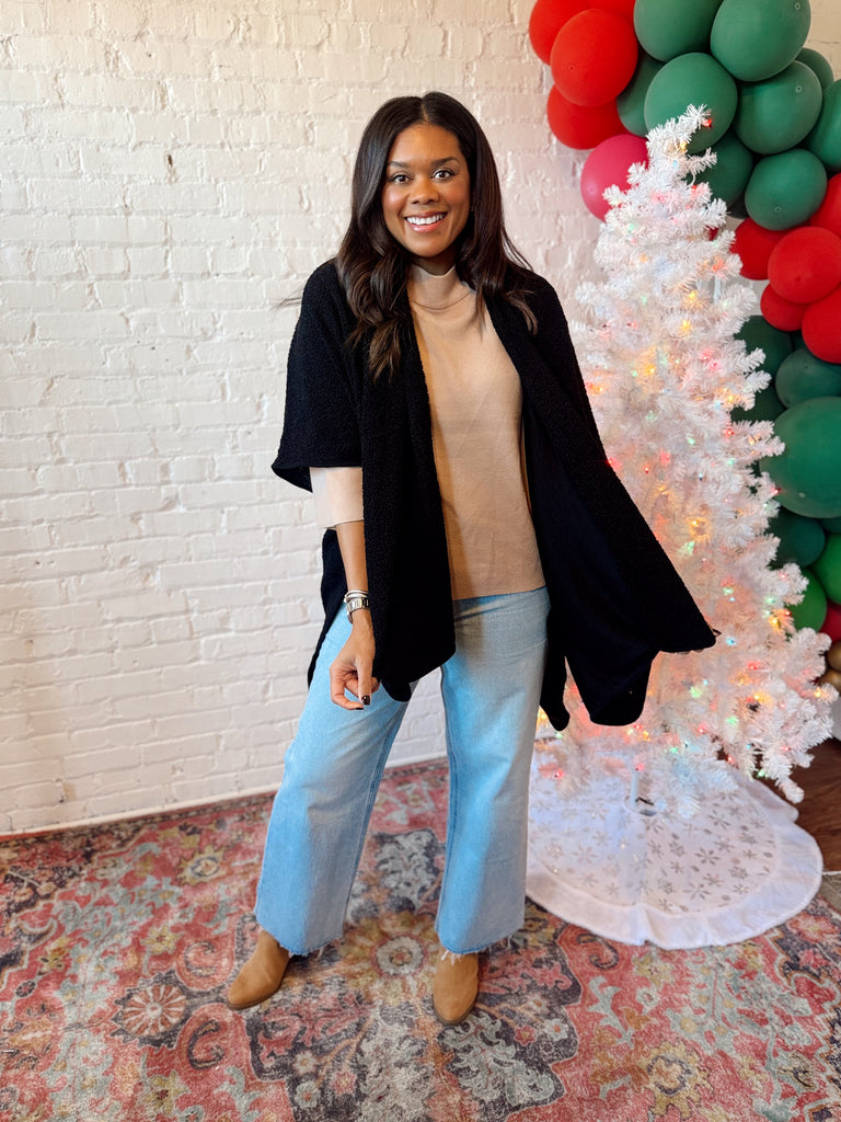 Throw on and go shawl black