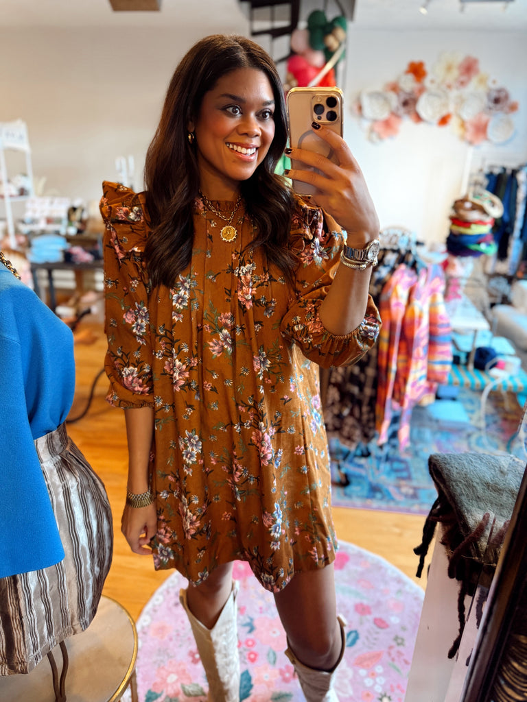 Maeve Floral Dress Camel