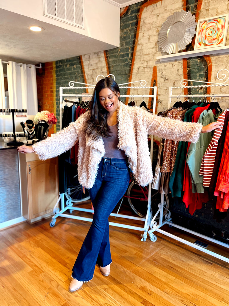 Jane High Rise Raw Hem Flare