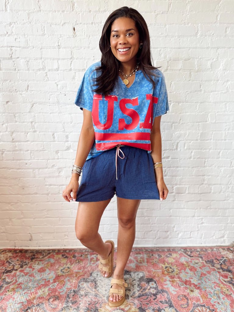 Vintage USA Top Blue