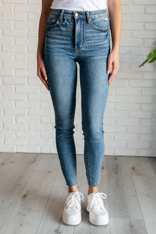 Katrina High Waist Distressed Denim Trousers