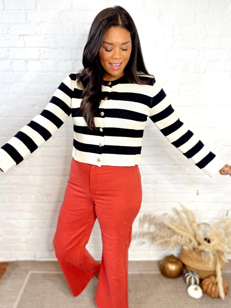 Gabbie Striped Knit Blazer