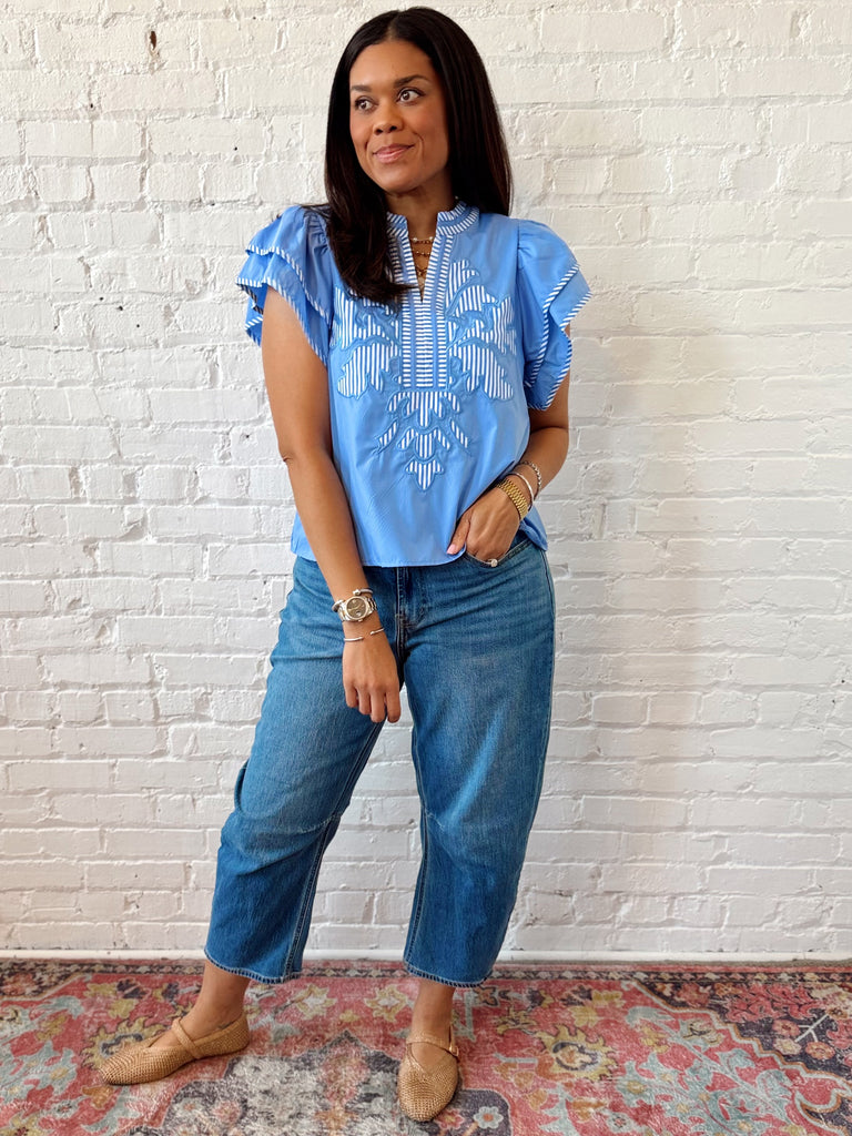 Blue Palmetto Top