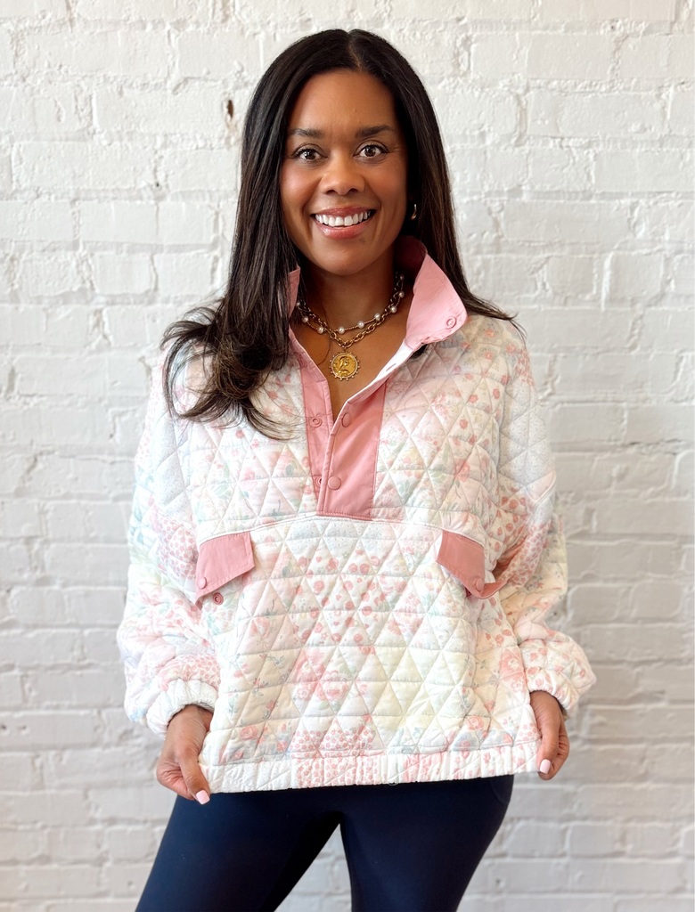Hydrangea House Quilted Pullover