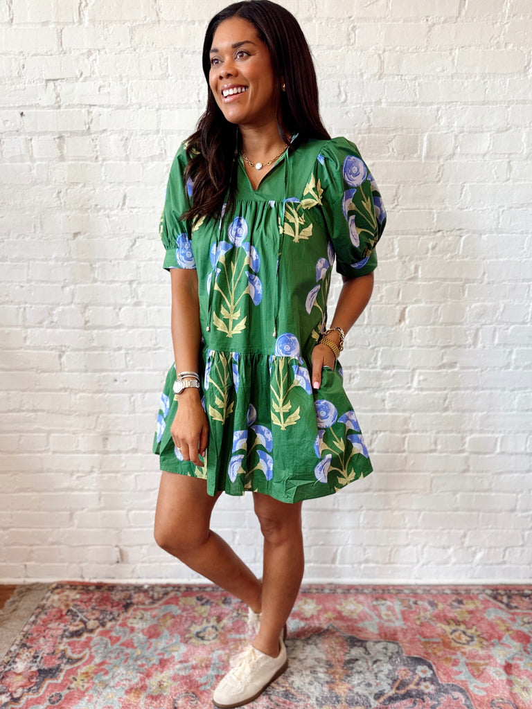 Emerald Petals Dress