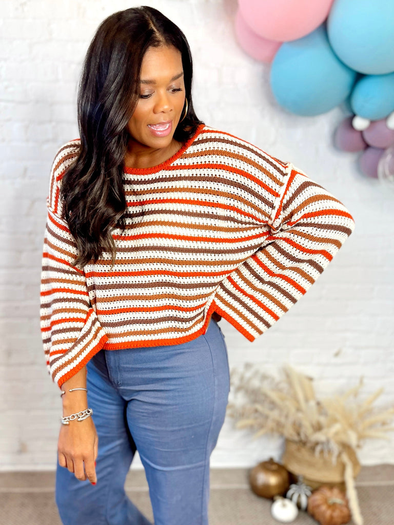 Rory Striped Sweater Orange