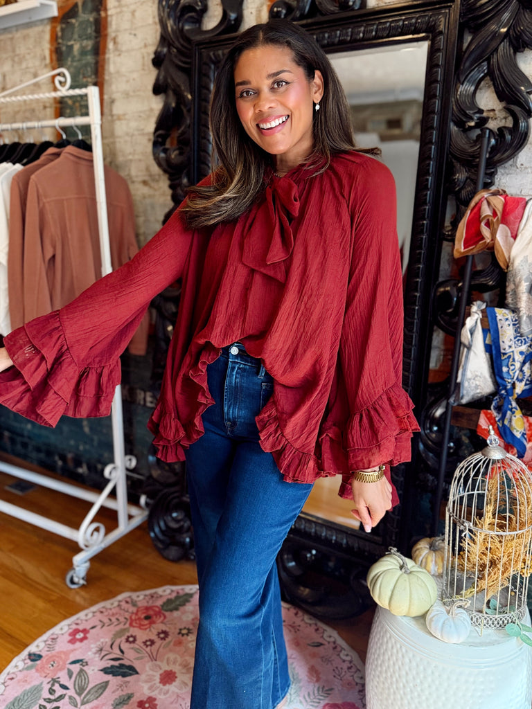 Heiress Blouse Red