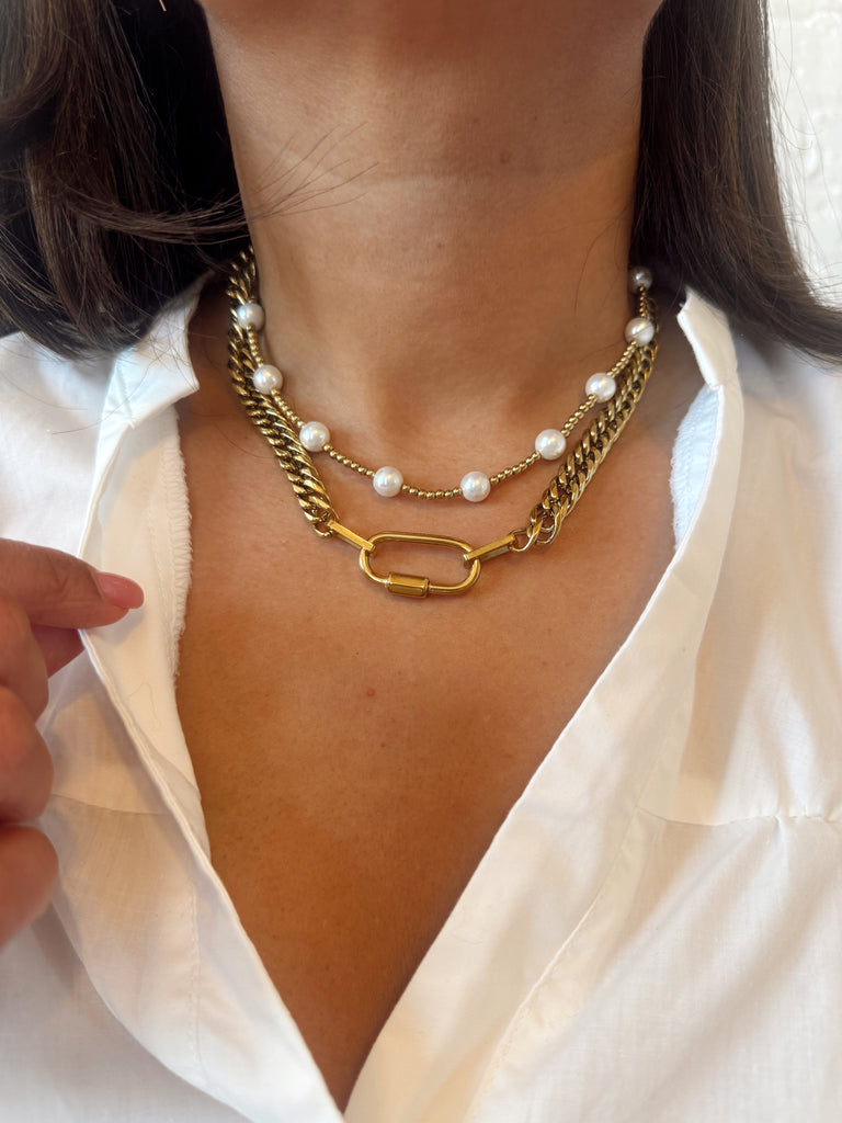 Carabiner Necklace - Gold