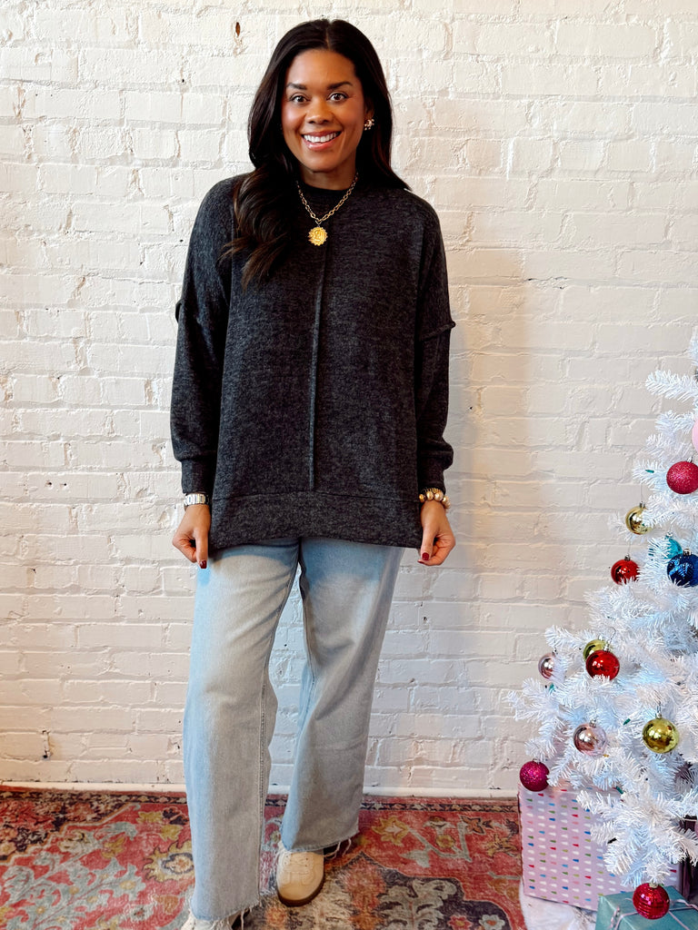 Cloud Soft Hacci Top Black