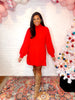 Santa Sweater Dress Red