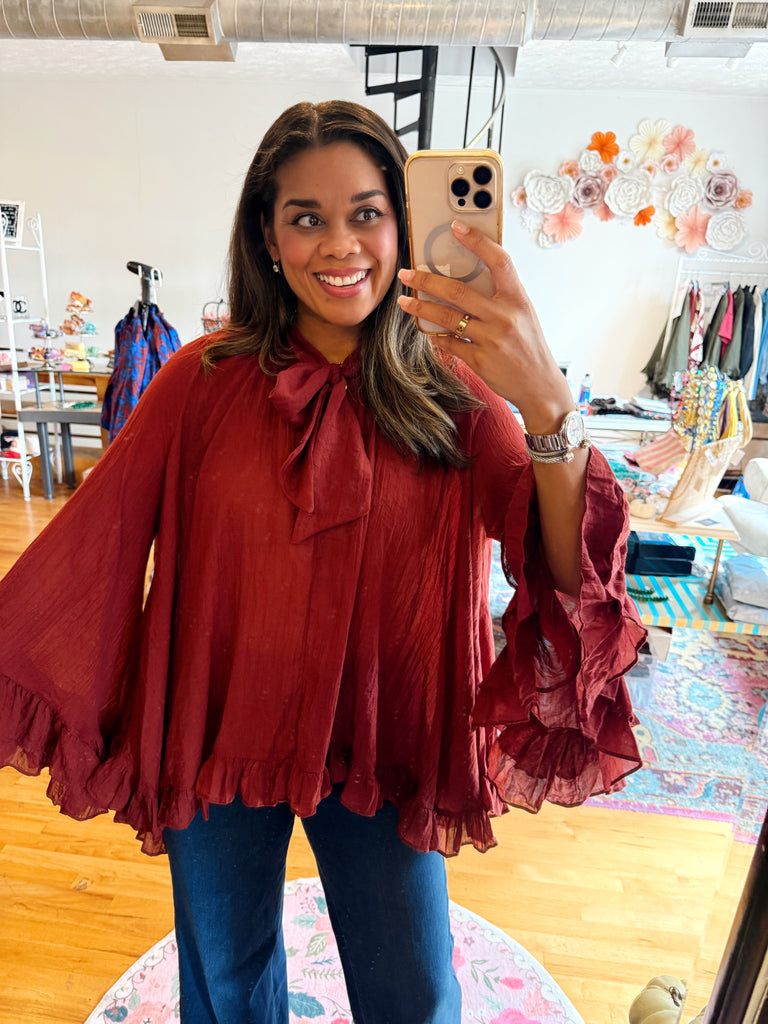 Heiress Blouse Red