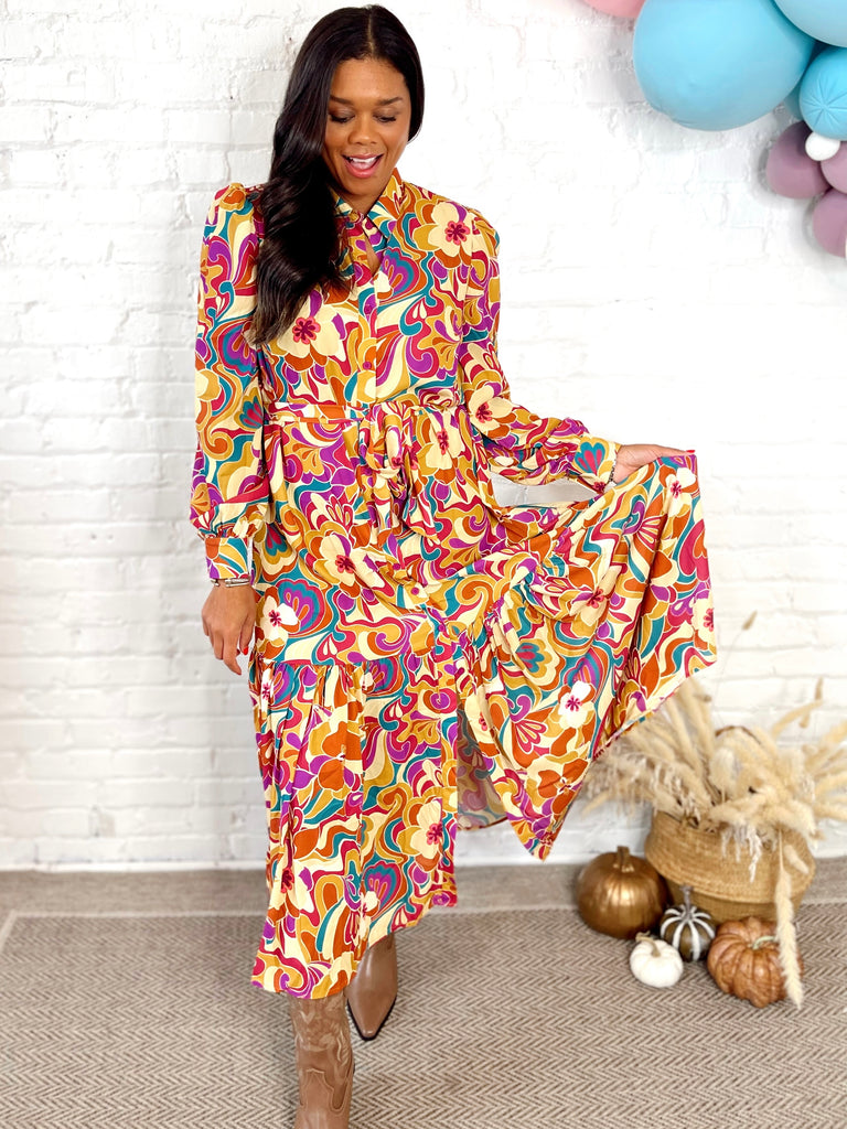 Gold Gardens Maxi Dress
