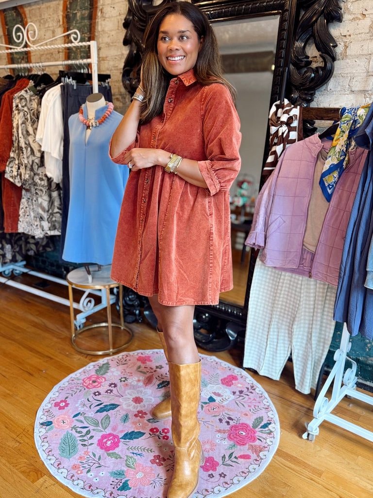 Maple Orchard Dress - Rust