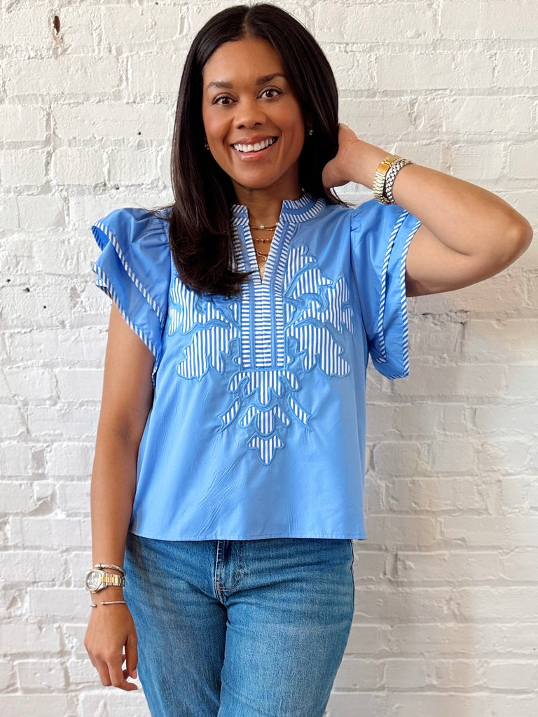 Blue Palmetto Top
