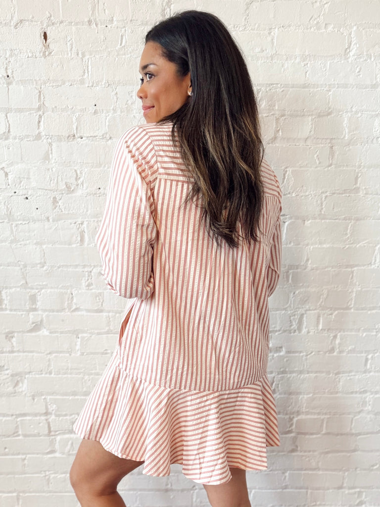 Evelyn Striped Dress Pink