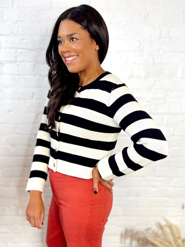 Gabbie Striped Knit Blazer