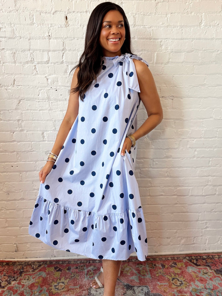 Sail Away Polka Dot Midi Dress
