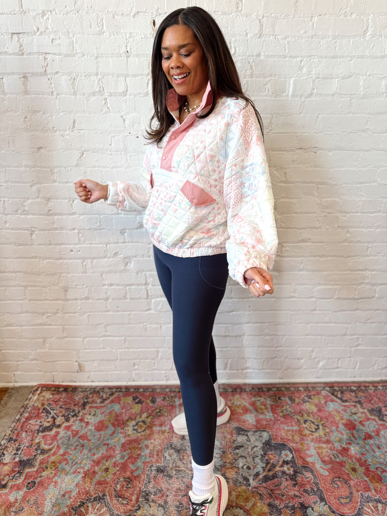 Hydrangea House Quilted Pullover