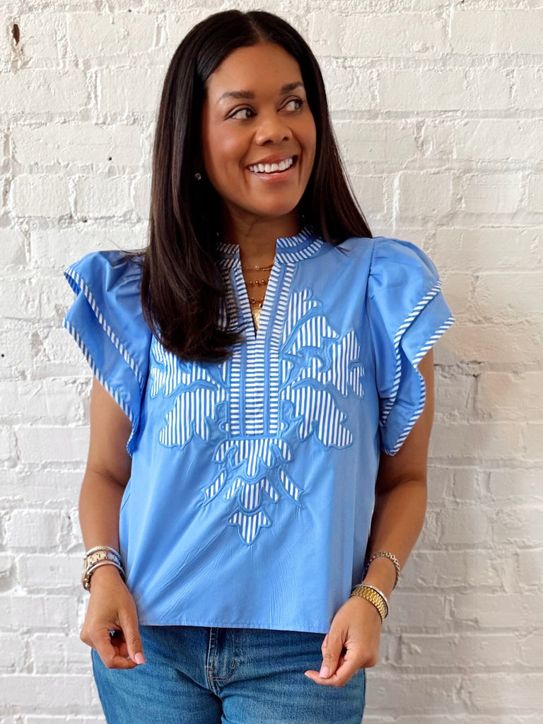 Blue Palmetto Top