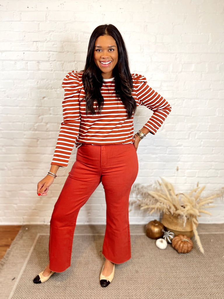 Bridget Cropped Jeans Red
