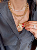 Pearl Cross Necklace Gold