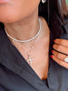 CZ Cross Pearl Necklace