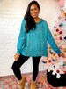 Something Teal Mineral Wash Pullover