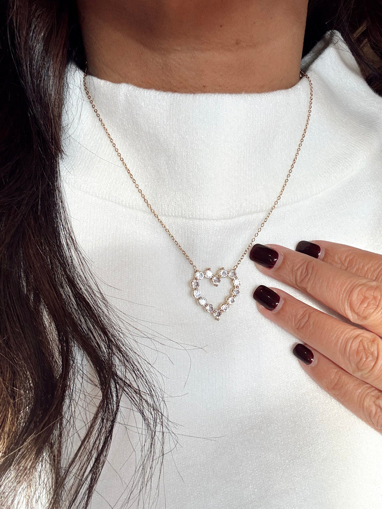 CZ Diamond Heart Necklace