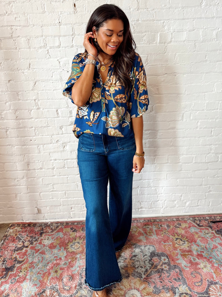 Indigo Garden Top