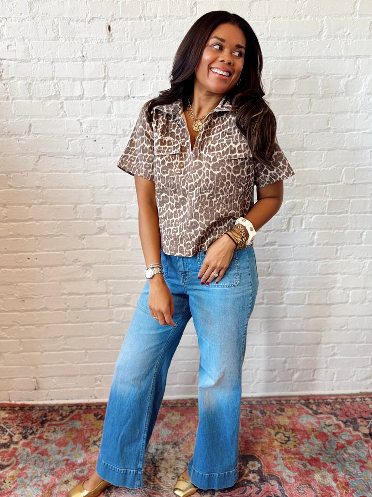 Champagne Safari Denim Top