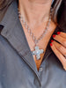Pearl Cross Necklace Silver